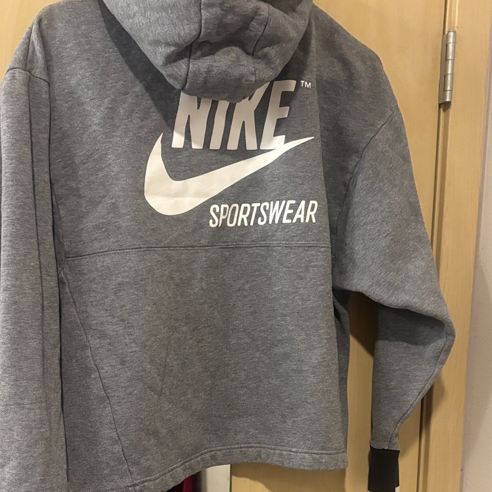 Nike Gray Hoodie with White Logo